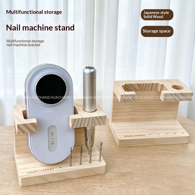 Nail Drill Machine - ポータブル木製ネイルドリルビットホルダー 1 個マニキュアツール収納ラック旅行用ホーム DIY ネイルアート