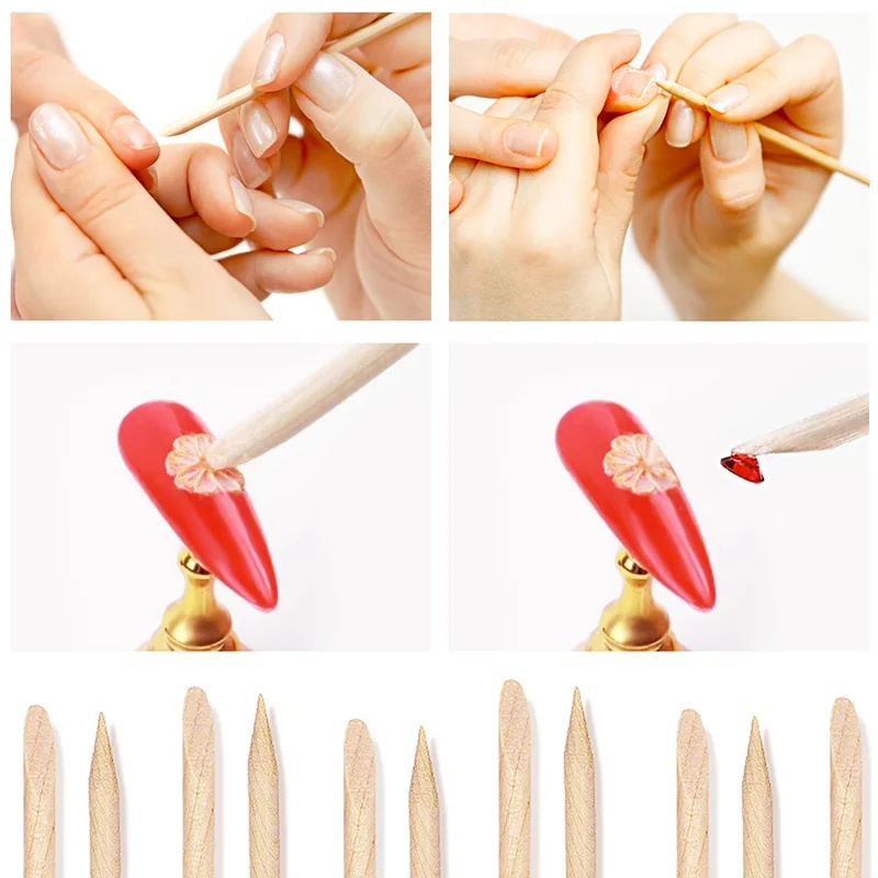 10-30本入りネイルキューティクルプッシャー オレンジウッ - Nail Art Orange のレビューと価格