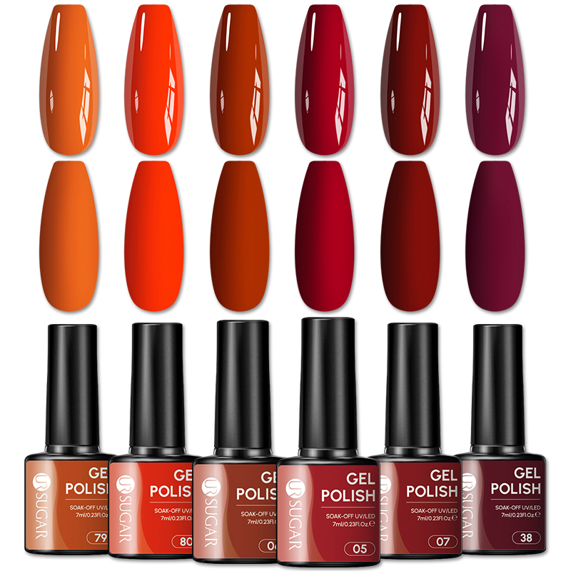 UR SUGAR 1/6個入り パンプキンオレンジレッド ジ - Nail Art Orange のレビューと価格