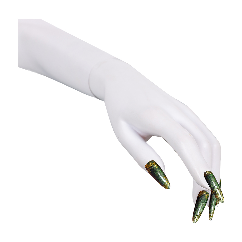 グリーン プレスオンネイル キラキラ輝くゴールドアクセント付 - Nail Art Press On のレビューと価格