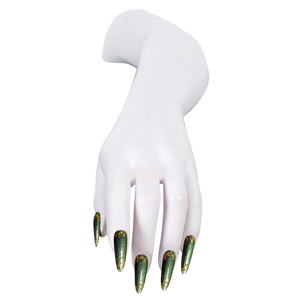 グリーン プレスオンネイル キラキラ輝くゴールドアクセント付 - Nail Art Press On のレビューと価格