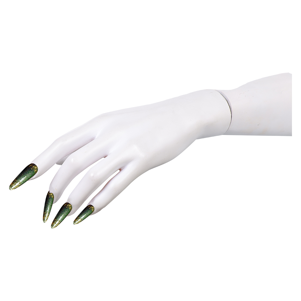 グリーン プレスオンネイル キラキラ輝くゴールドアクセント付 - Nail Art Press On のレビューと価格