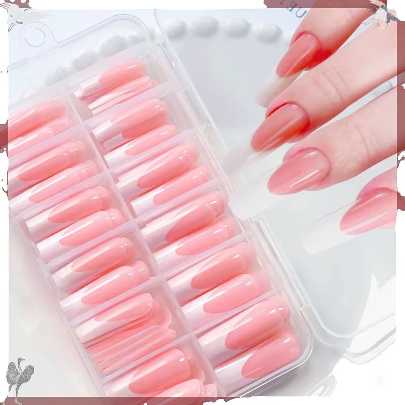 120個入り 光沢のあるピンクのフレンチプレスオンネイル ロ - Nail Art Press On のレビューと価格