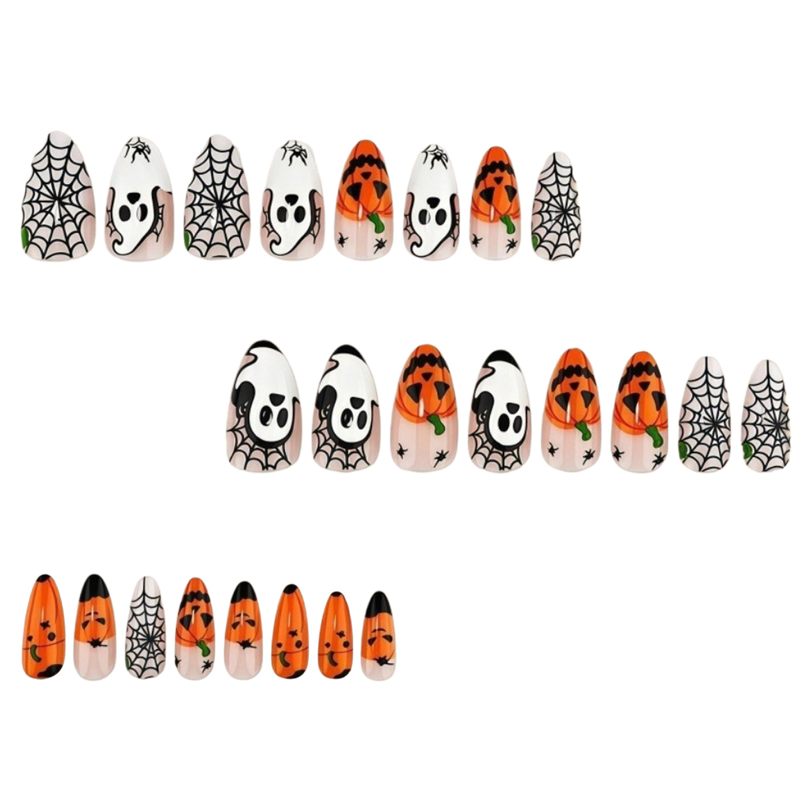 24個入り ハロウィン プレスオンネイル ゴースト パンプキ - Nail Art Press On のレビューと価格
