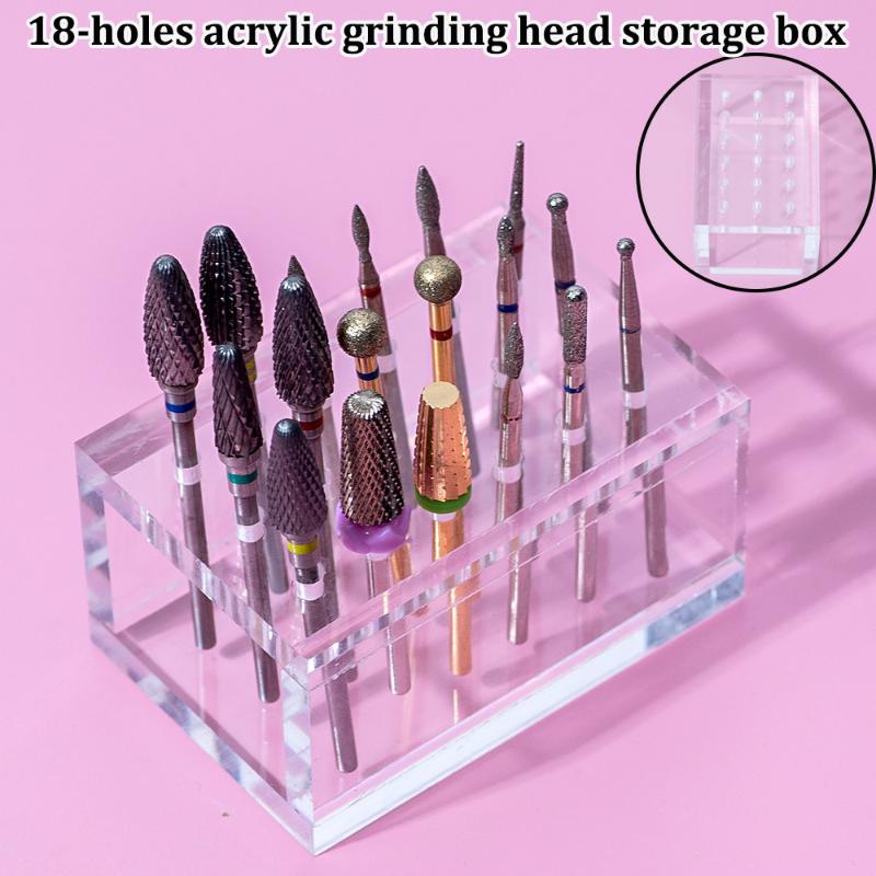 18穴アクリル製木製ネイルドリルビットホルダー、ポータブル研 - Nail Drill Machine のレビューと価格