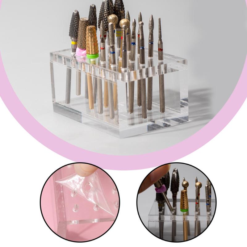 18穴アクリル製木製ネイルドリルビットホルダー、ポータブル研 - Nail Drill Machine のレビューと価格