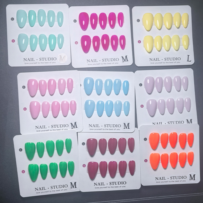 10個入り アーモンド型 つけ爪 ハンドメイド 明るい夏の色 - Nail Art Orange のレビューと価格