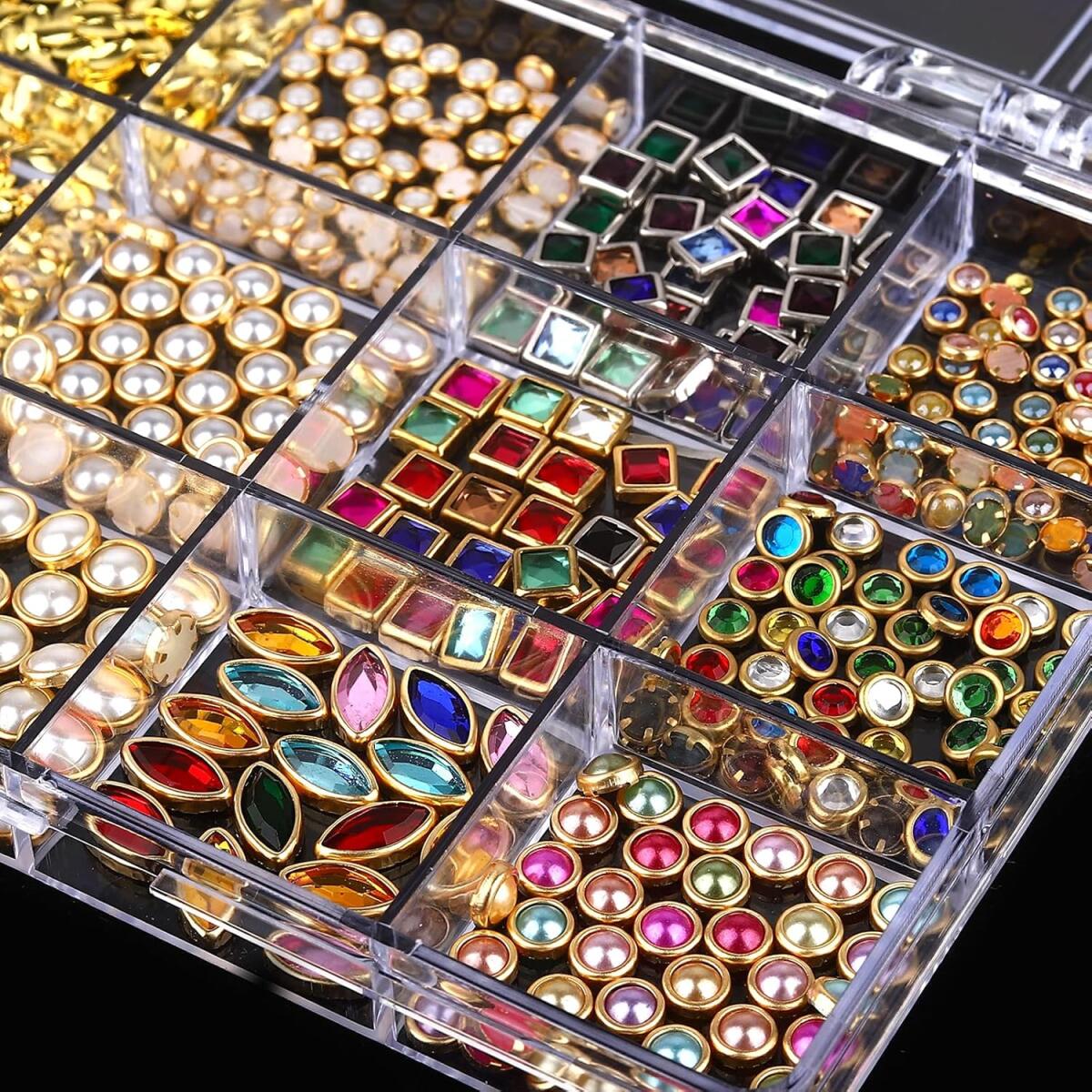 1 ボックスライト高級光沢のあるネイルラインストーンジュエリ - Nail Art Valentines Day のレビューと価格
