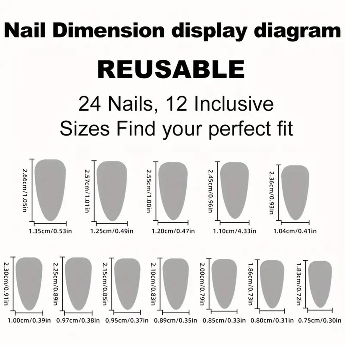 24個入りミディアムアーモンド型プレスオンネイル、ヌードスキ - Nail Art Press On のレビューと価格