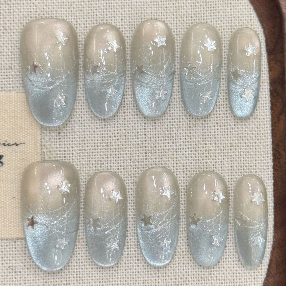 10枚入り キャッツアイ ハンドメイド つけ爪 チェリーボウ - Nail Art Pink のレビューと価格