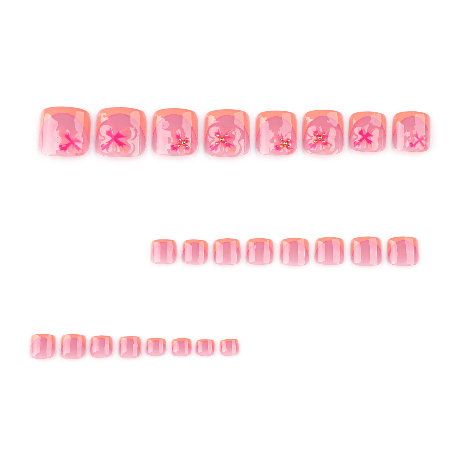 24枚入り 魅力的な花柄 フットネイルチップ バイタリティ  - Nail Art Press On のレビューと価格