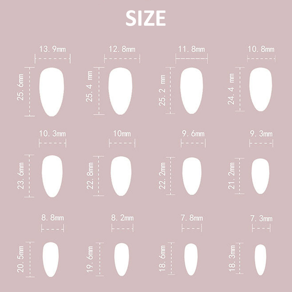 24個入り アーモンド型 プレーンネイルチップ フルカバー  - Nail Art Press On のレビューと価格