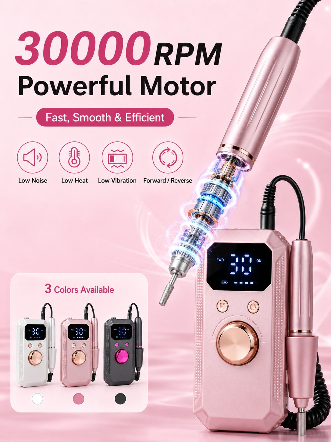 プロフェッショナルワイヤレス電動ネイルドリル、充電式ポータブ - Nail Drill Machine のレビューと価格